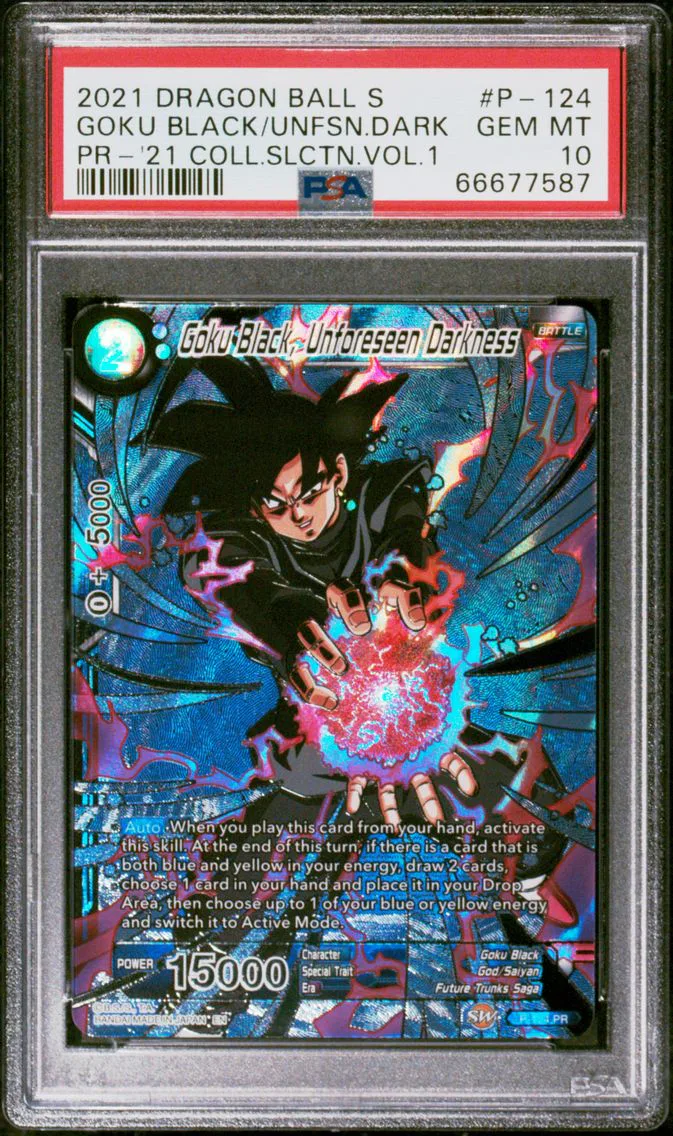 2021 #P-124 Goku Black, Unforseen Darkness PSA 10 Dragon Ball Super Card Game Collector's Selection Vol.1