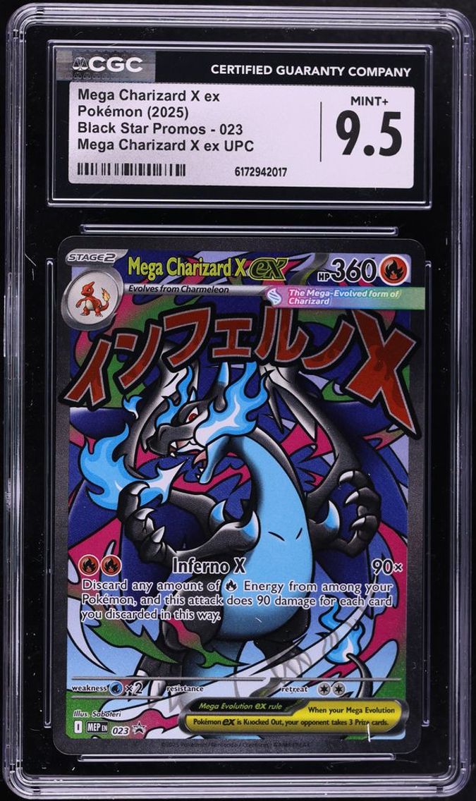 2025 Pokemon Mega Evolution Promo Ultra Premium Full Art Mega Charizard X Ex CGC 9.5 MINT+