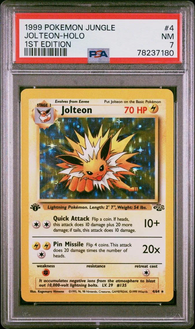 1999 #4 Jolteon-Holo 1st Edition PSA 7 Jungle