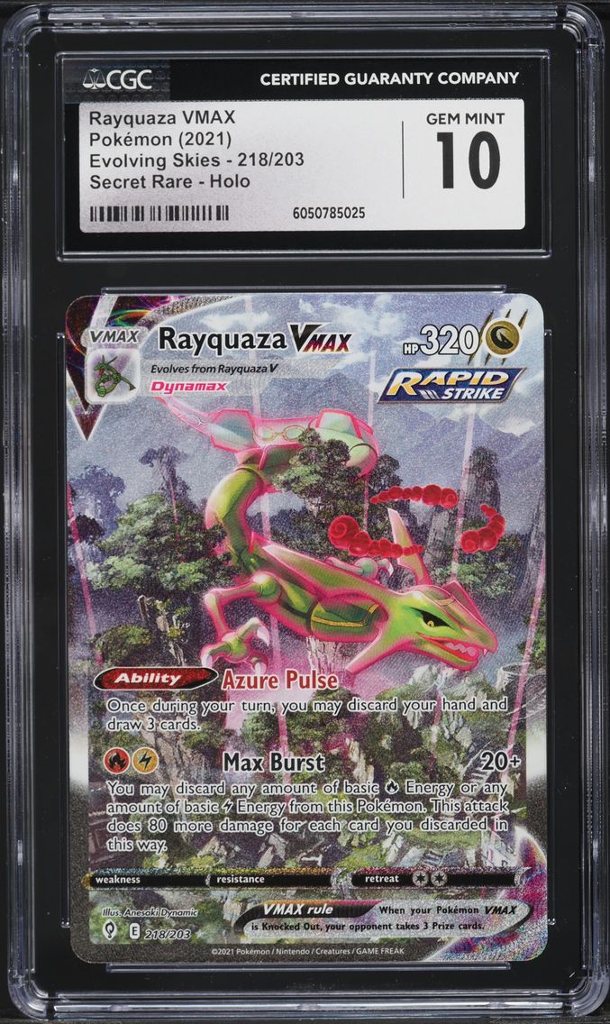 2021 #218 Full Art/Rayquaza Vmax CGC 10 Sword & Shield Evolving Skies Pokemon