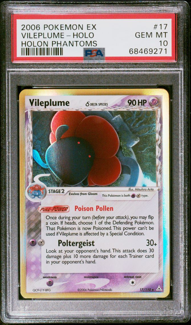 2006 #17 Vileplume-Holo PSA 10 EX Holon Phantoms