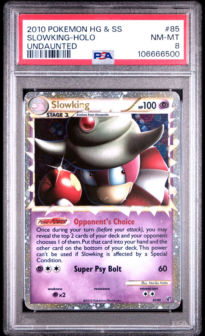 2010 #85 Slowking-Holo PSA 8 Heartgold & Soulsilver Undaunted