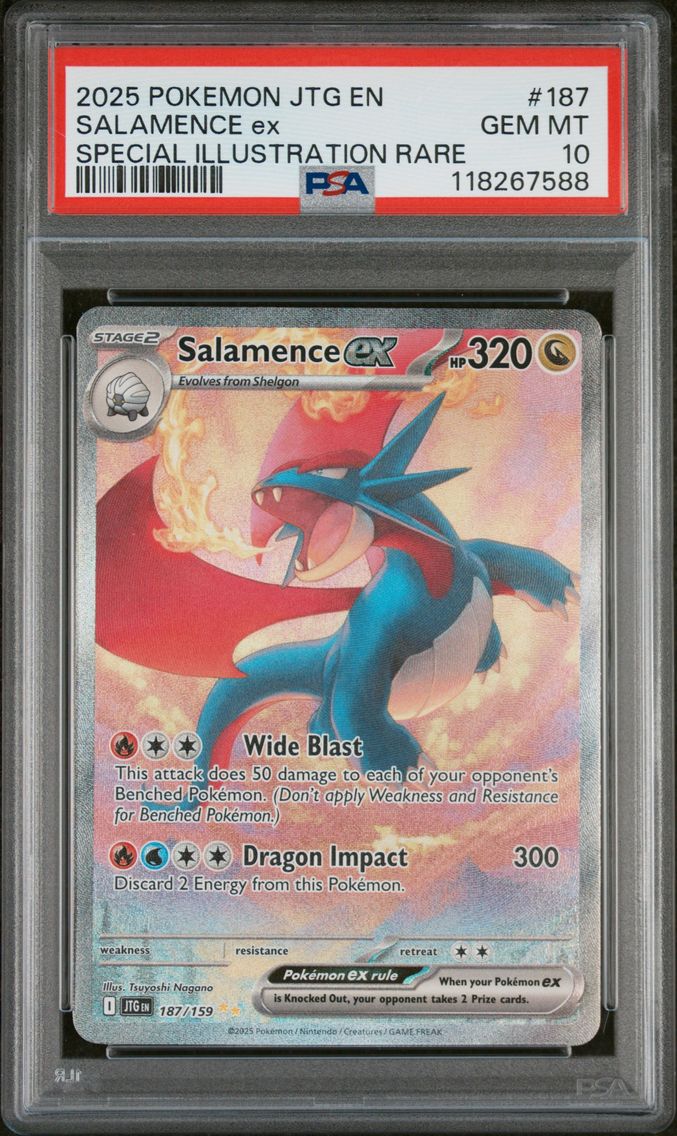2025 #187 Salamence EX PSA 10 Jtg EN-Journey Together Pokemon