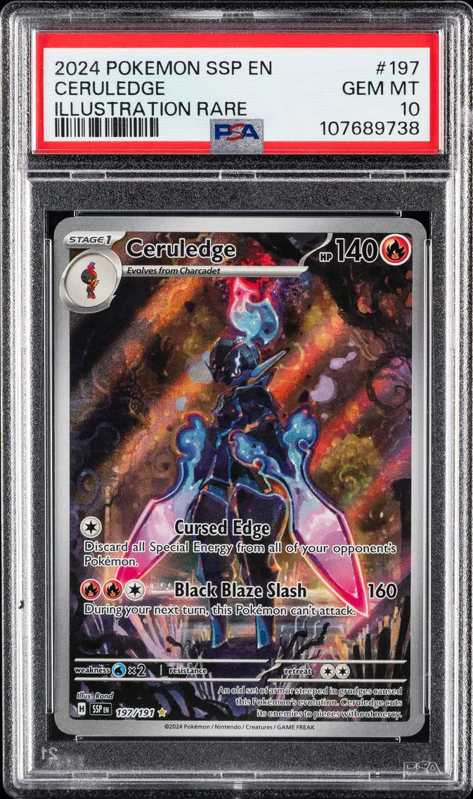 2024 #197 Ceruledge PSA 10 Ssp EN-Surging Sparks Pokemon