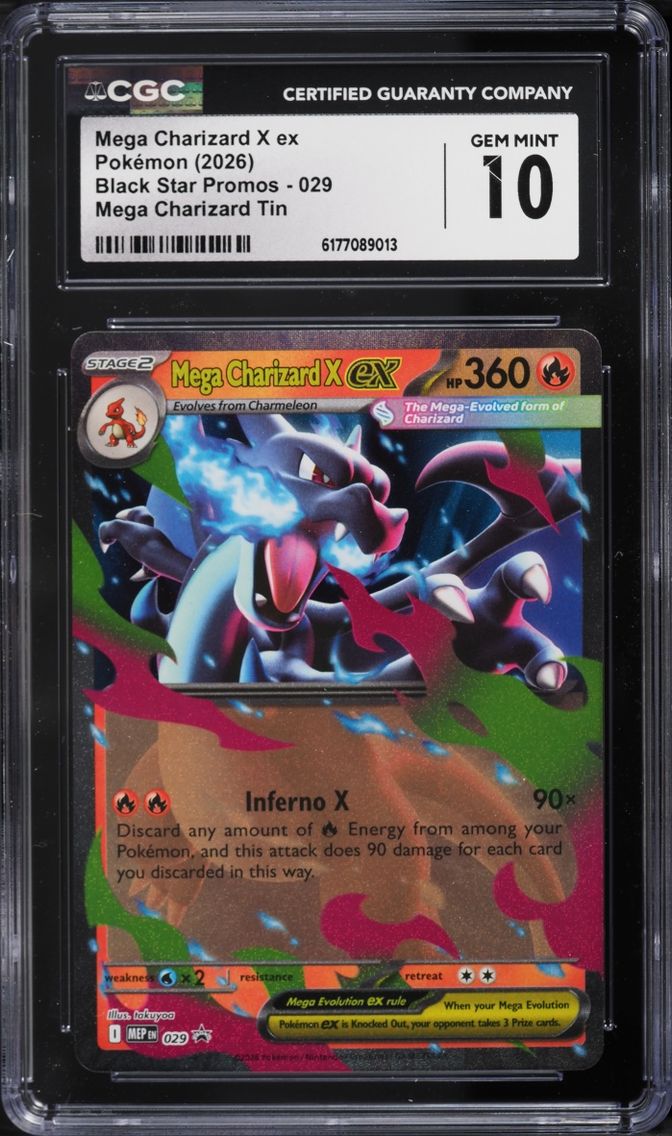 2026 Pokemon Mega Evolution Black Star Promo Tin Mega Charizard X EX #29 CGC 10 GEM MINT