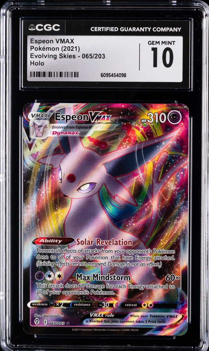 2021 #065 Full Art/Espeon Vmax CGC 10 Sword & Shield Evolving Skies Pokemon