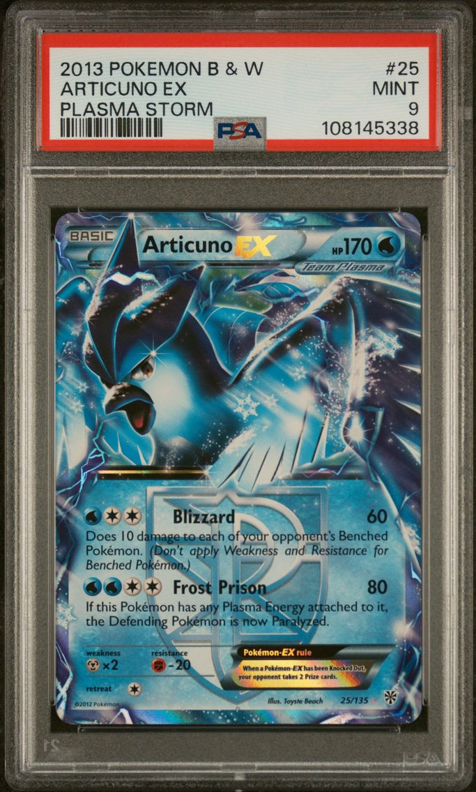 2013 #25 Articuno EX PSA 9 Black & White Plasma Storm