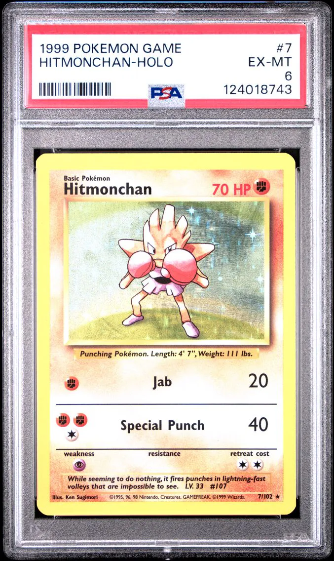 1999 #7 Hitmonchan-Holo PSA 6 Game Pokemon