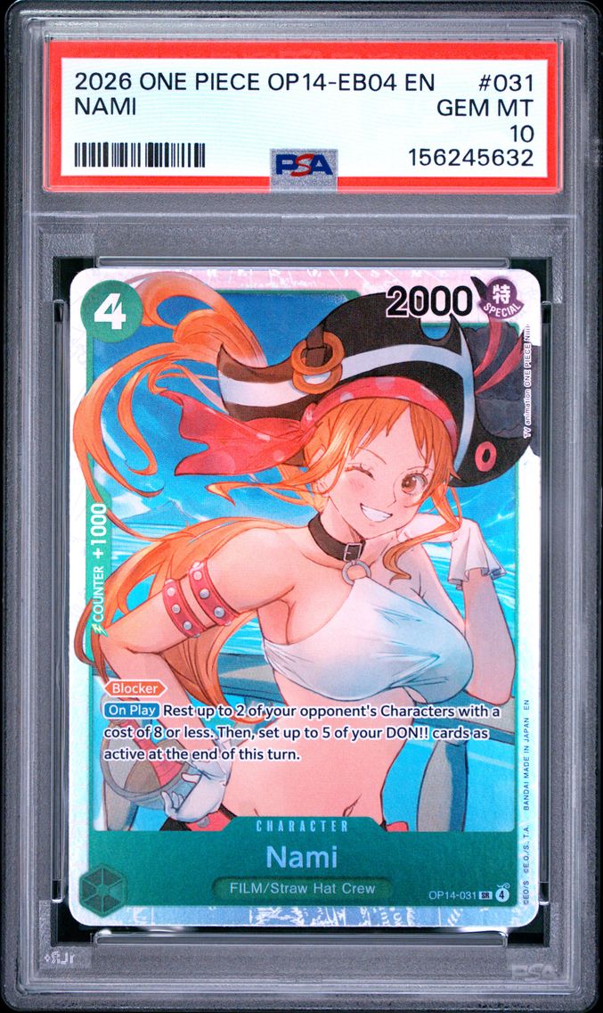 2026 #031 Nami PSA 10 One Piece OP14-EB04-the Azure Sea's Seven