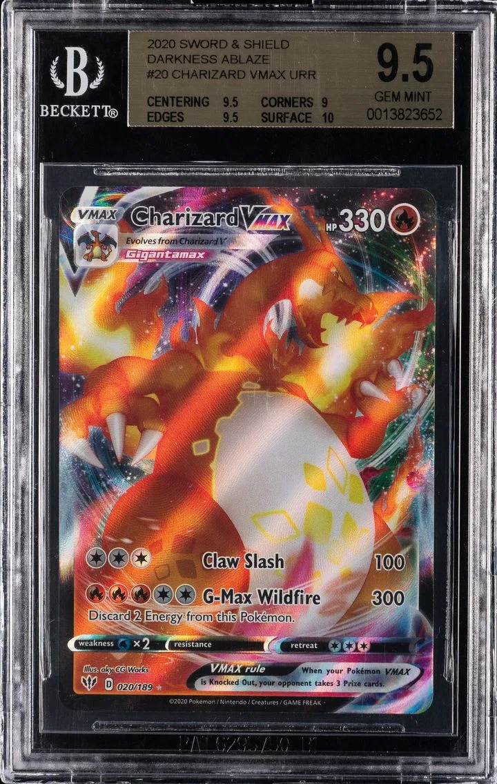 2020 #020 Full Art/Charizard Vmax BGS 9.5 Sword & Shield Darkness Ablaze Pokemon