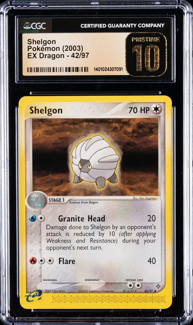 2003 #42 Shelgon CGC 10 Perfect Pokemon | EX Dragon