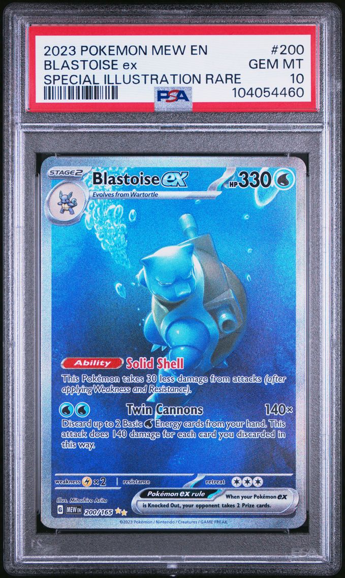 2023 #200 Blastoise EX PSA 10 Mew EN-151 Pokemon