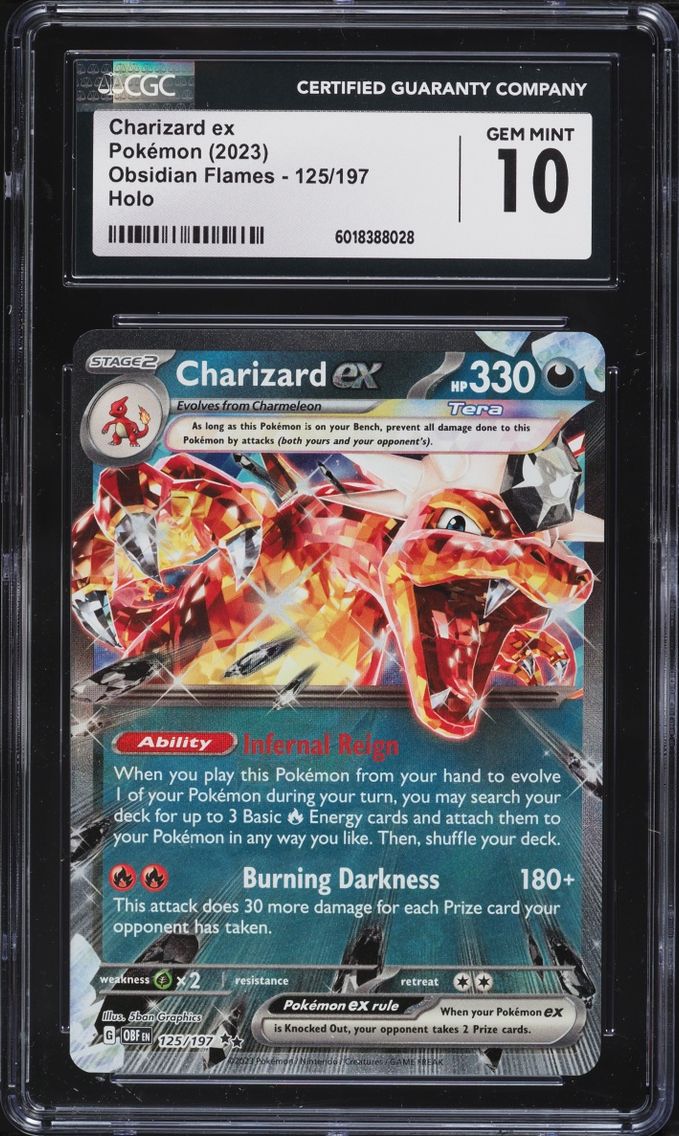 2023 Pokemon Scarlet & Violet Obsidian Flames Holo Charizard Ex #125 CGC 10 GEM MINT
