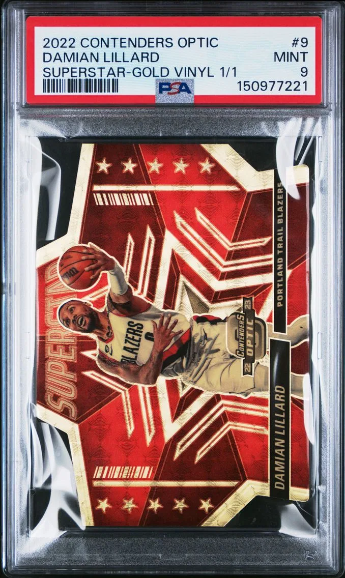 2022 #9 Damian Lillard PSA 9 Panini Contenders Optic Superstars