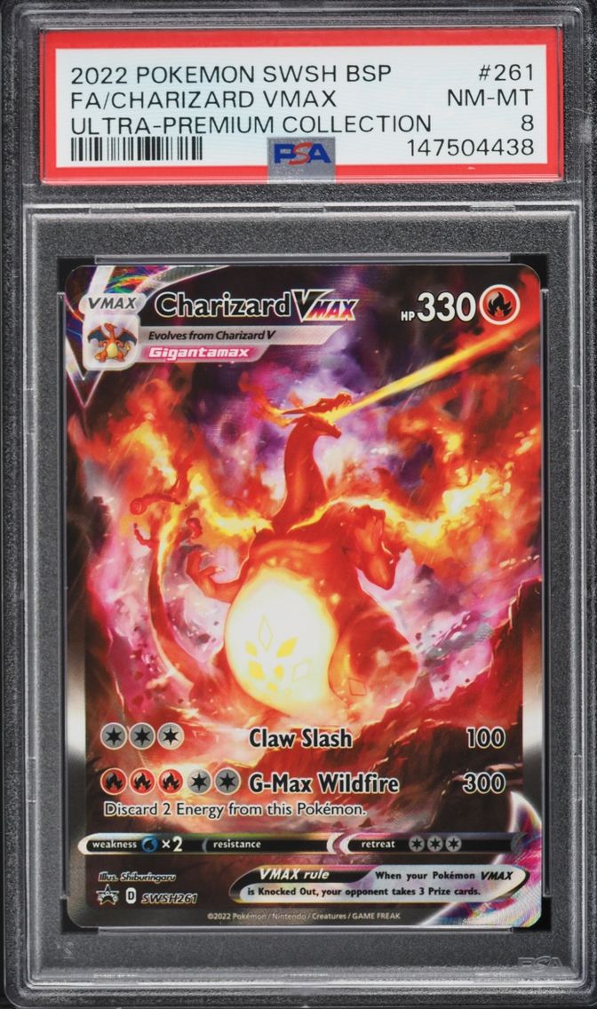 2022 Pokemon Sword & Shield Promo Ultra Premium Full Art Charizard VMAX #261 PSA 8 NM-MT