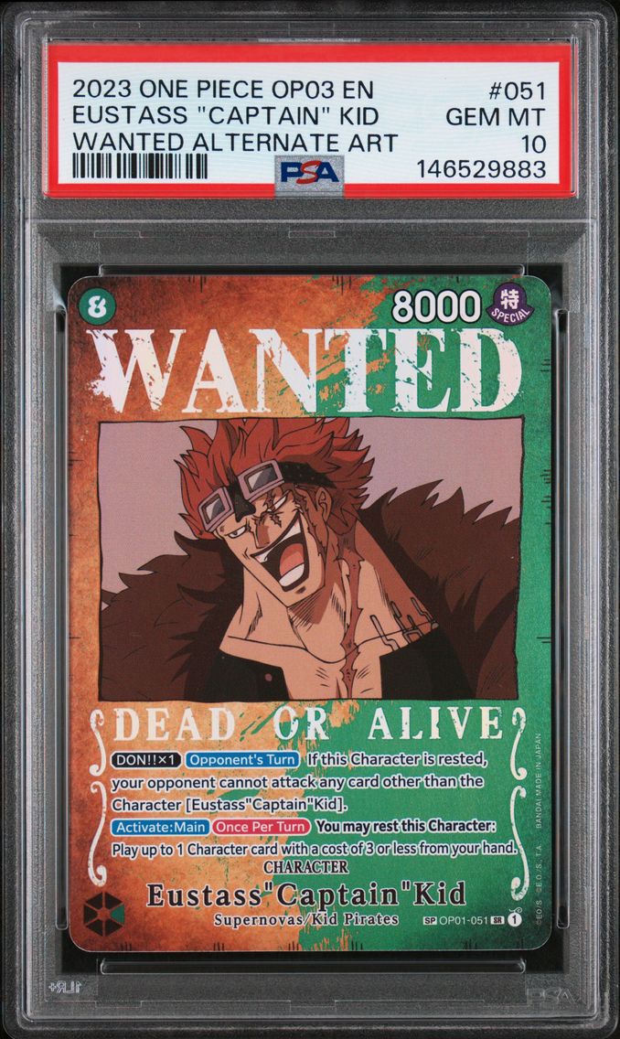 2023 #051 Eustass "Captain" Kid PSA 10 One Piece OP03-Pillars of Strength