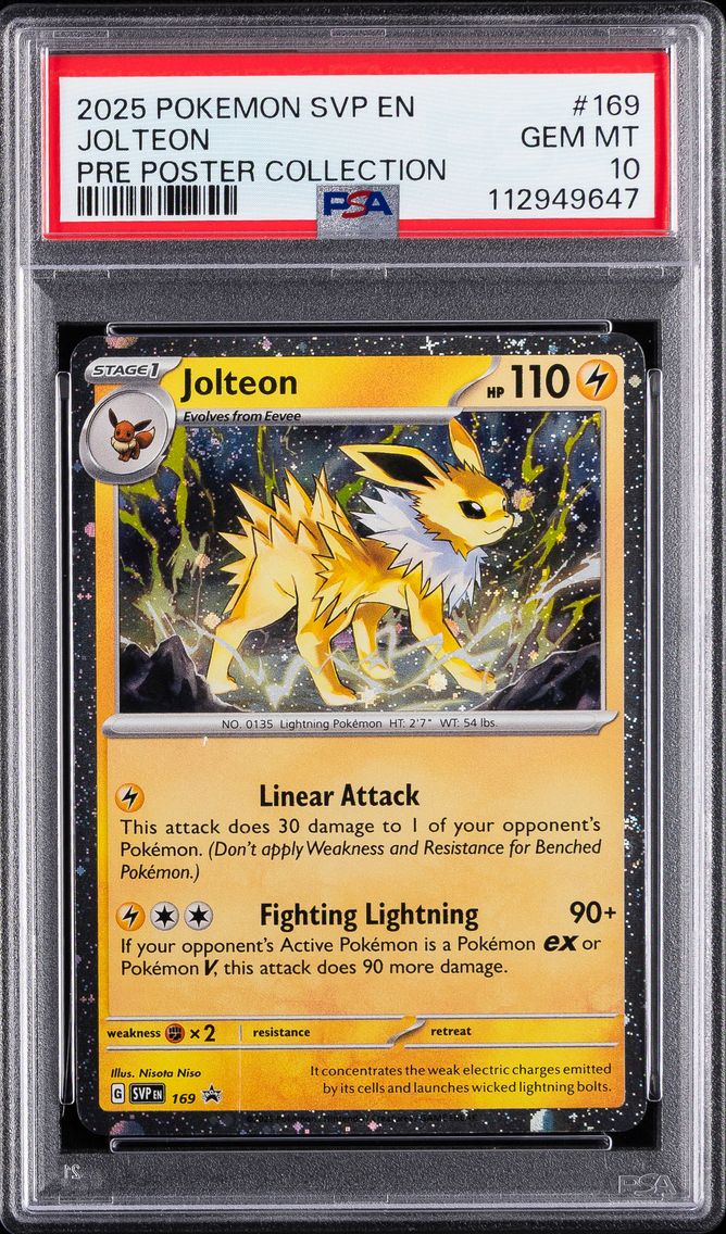 2025 #169 Jolteon PSA 10 Svp EN-SV Black Star Promo Pokemon