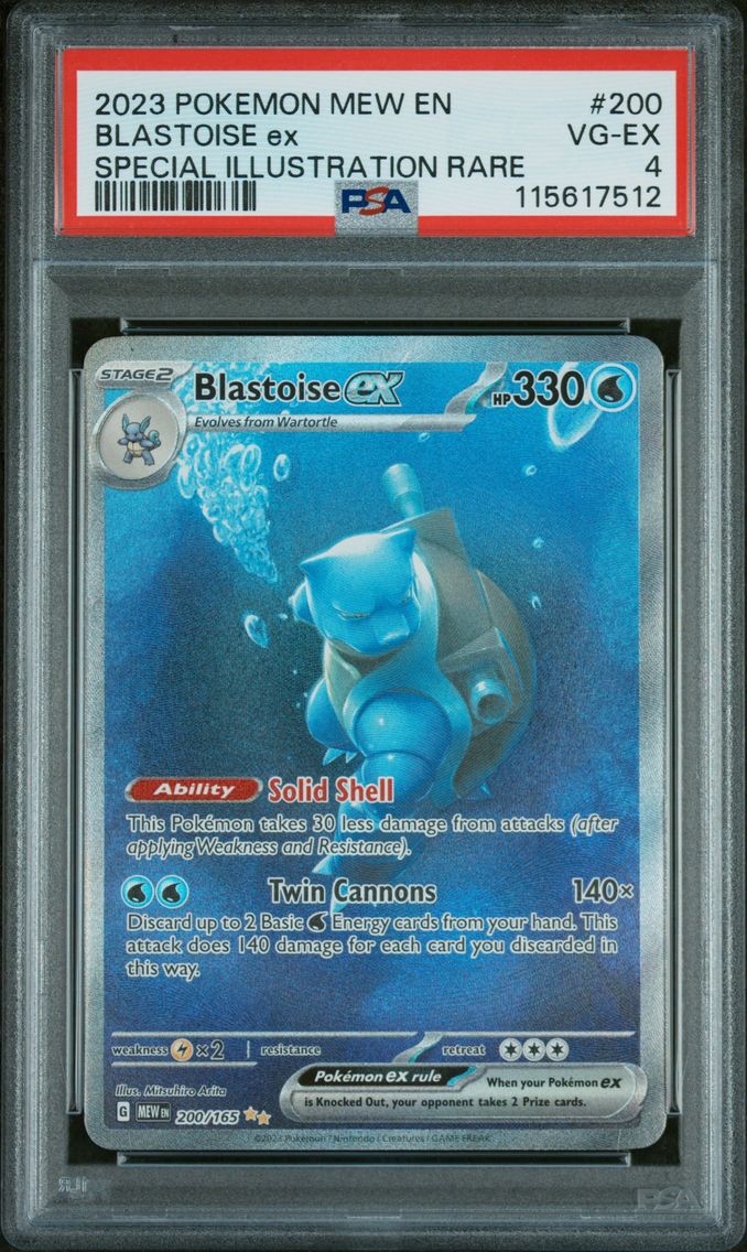2023 #200 Blastoise EX PSA 4 Mew EN-151 Pokemon