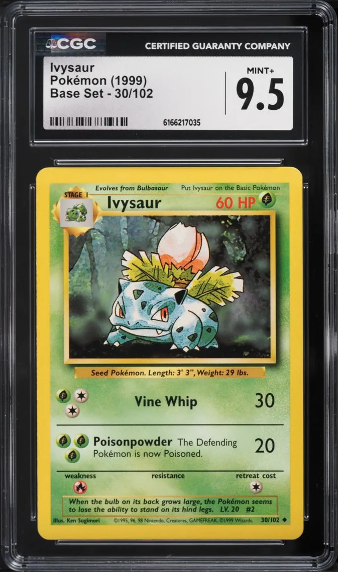 1999 Pokemon Base Set Ivysaur #30 CGC 9.5 MINT+