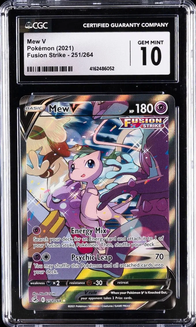 2021 #251 Full Art/Mew V CGC 10 Sword & Shield Fusion Strike Pokemon