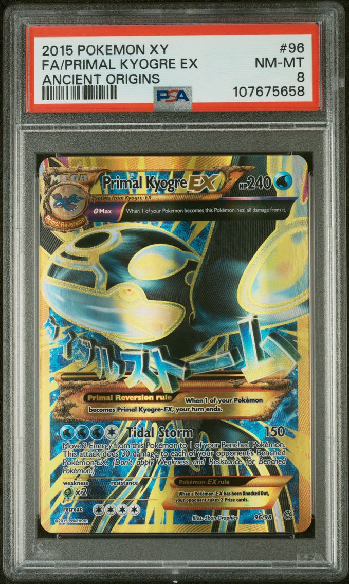 2015 #96 Full Art/Primal Kyogre EX PSA 8 XY Ancient Origins Pokemon