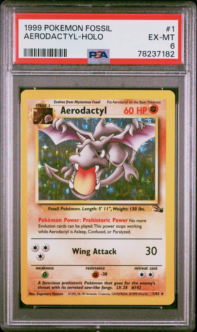 1999 #1 Aerodactyl-Holo PSA 6 Fossil