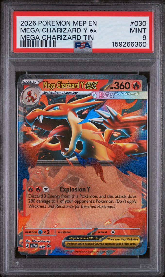 2026 #030 Mega Charizard Y EX PSA 9 Mep EN-Me Black Star Promo