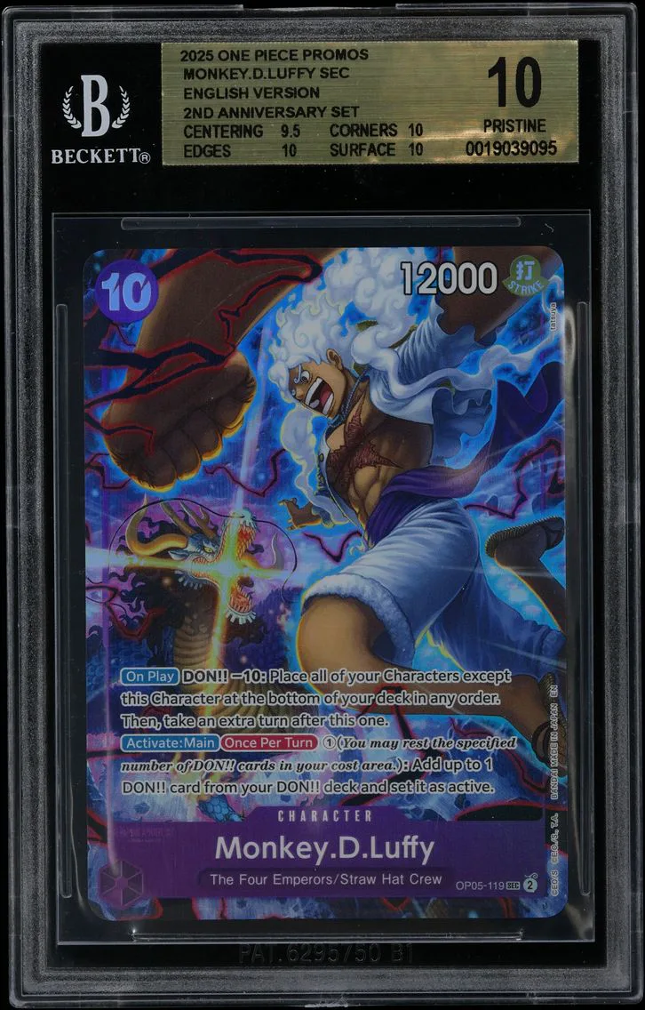 2025 #OP05119 Monkey.D.Luffy SEC/(English Version 2nd Anniversary Set) BGS 10 One Piece Card Game Promos
