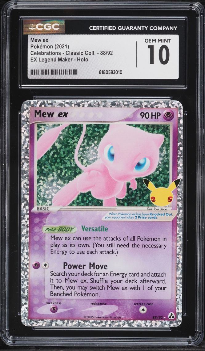 2021 Pokemon Sword & Shield Celebrations Classic Collection Holo Mew Ex #88 CGC 10 GEM MINT