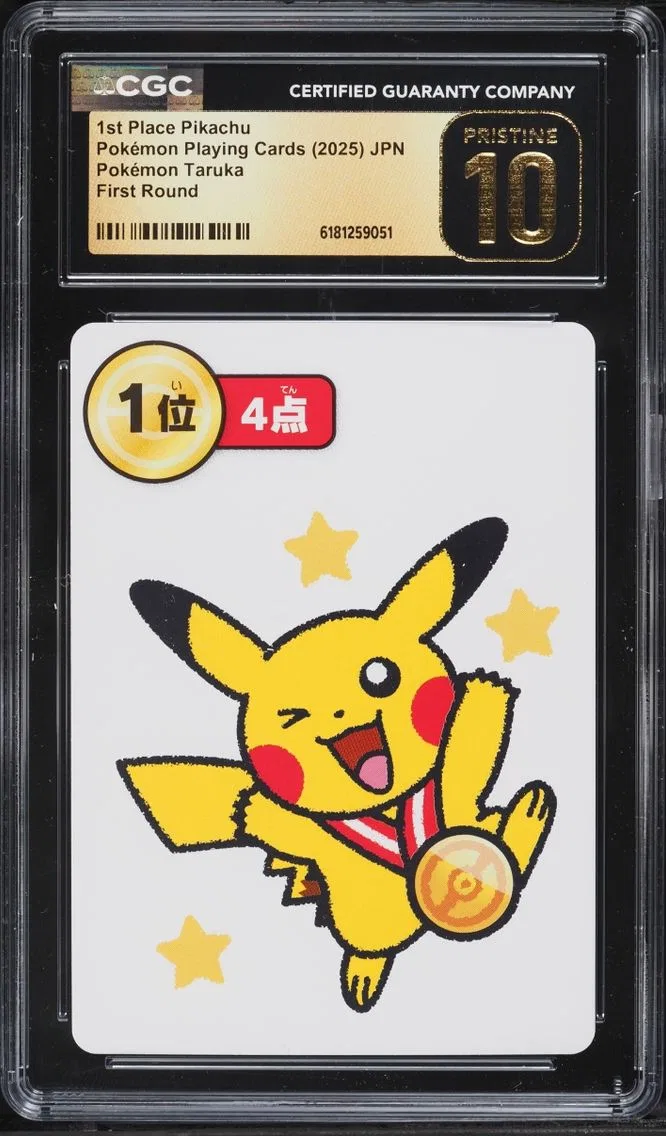 2025 Pokemon Japanese Playing Cards Taruka First Round 1st Place Pikachu CGC 10 PRISTINE