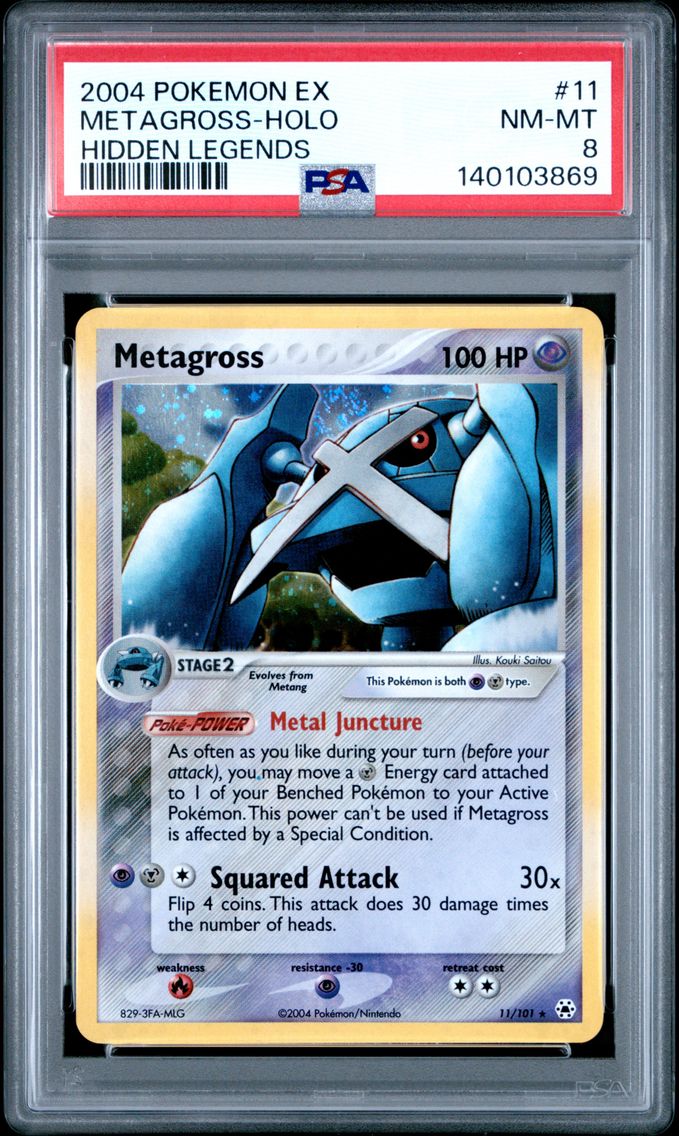 2004 #11 Metagross-Holo PSA 8 EX Hidden Legends Pokemon