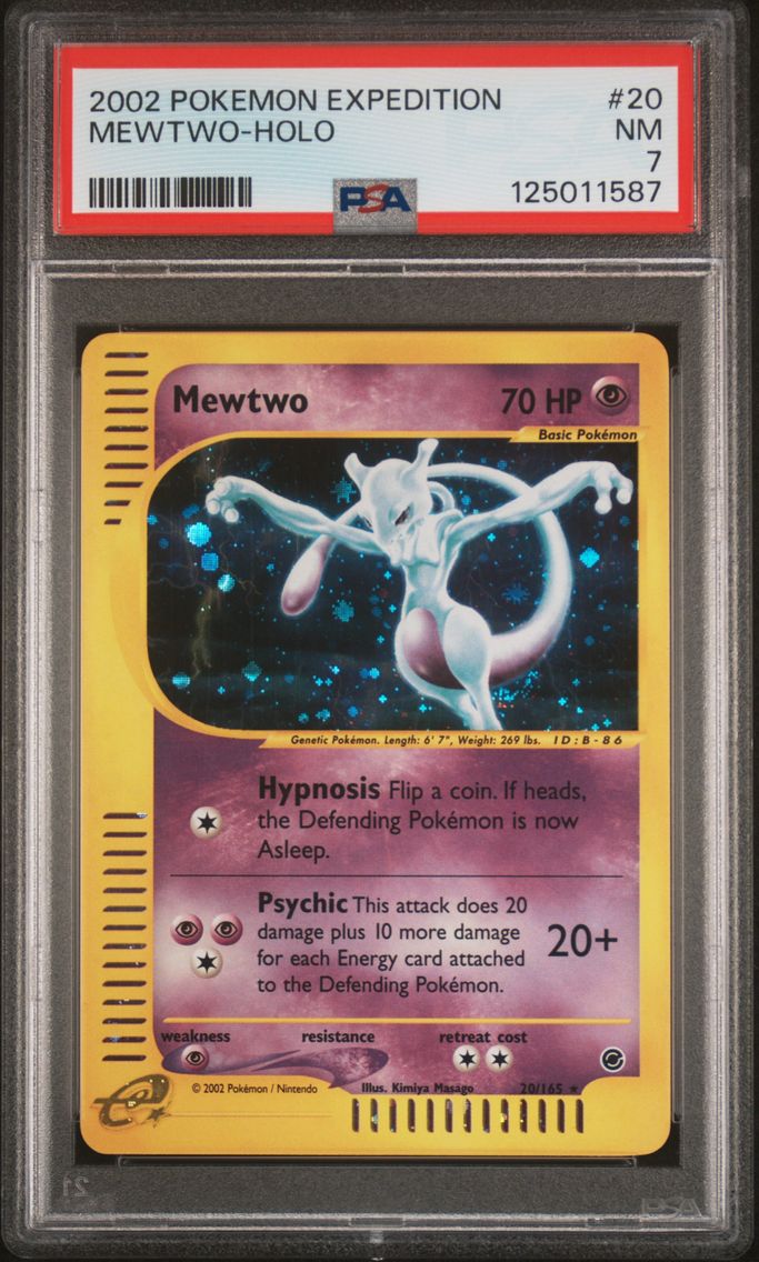 2002 #20 Mewtwo-Holo PSA 7 Expedition Pokemon