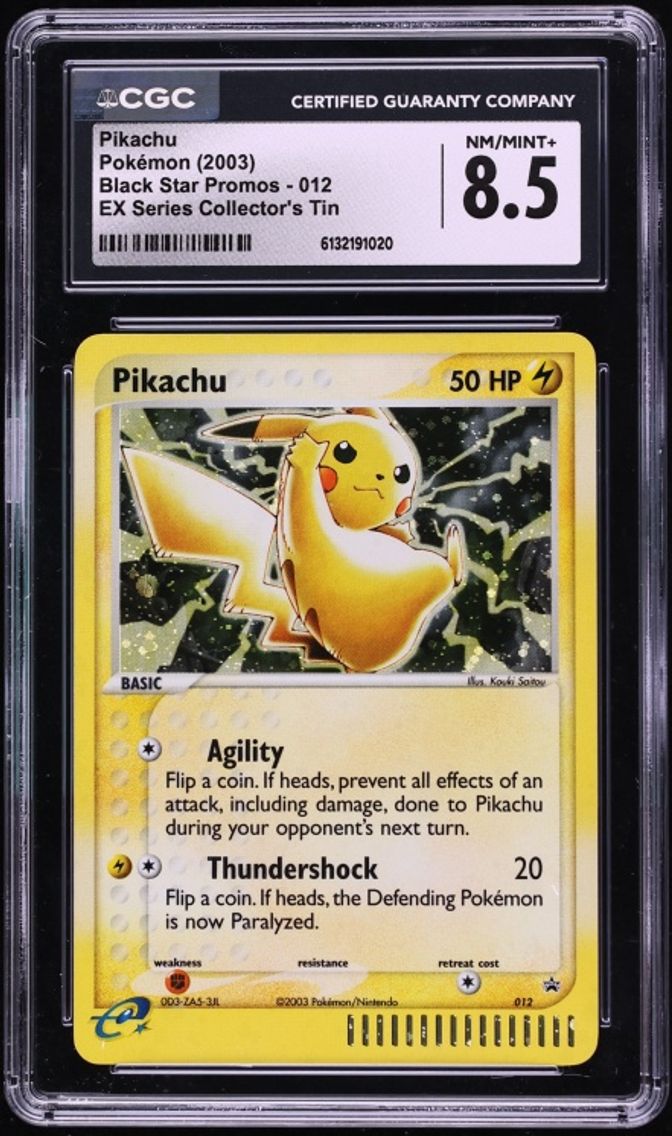 2003 #12 Black Star Promo Ex Series Collector's Tin Holo Pikachu NM-MT+ CGC 8.5 Pokemon