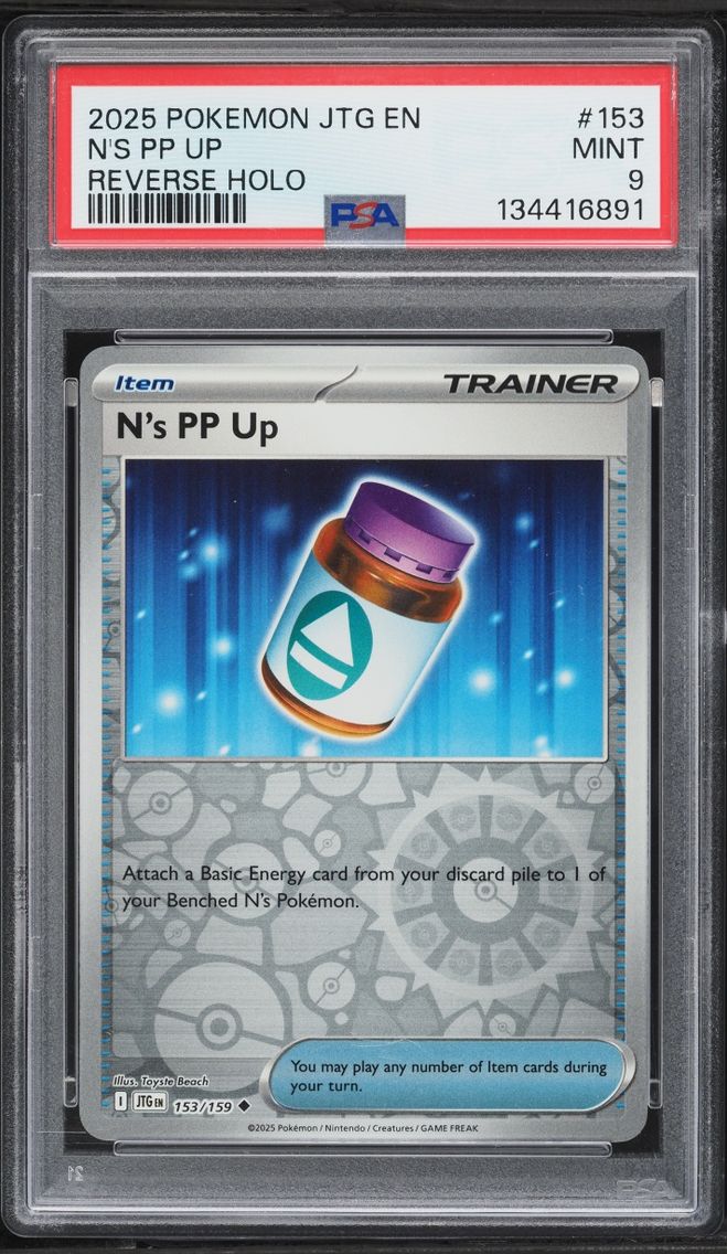 2025 Pokemon Scarlet & Violet Journey Together Reverse Holo N's PP Up #153 PSA 9 MINT