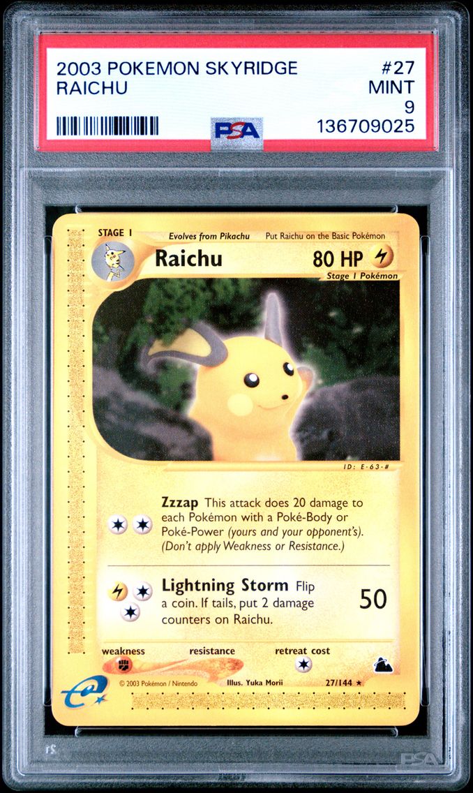 2003 #27 Raichu PSA 9 Skyridge