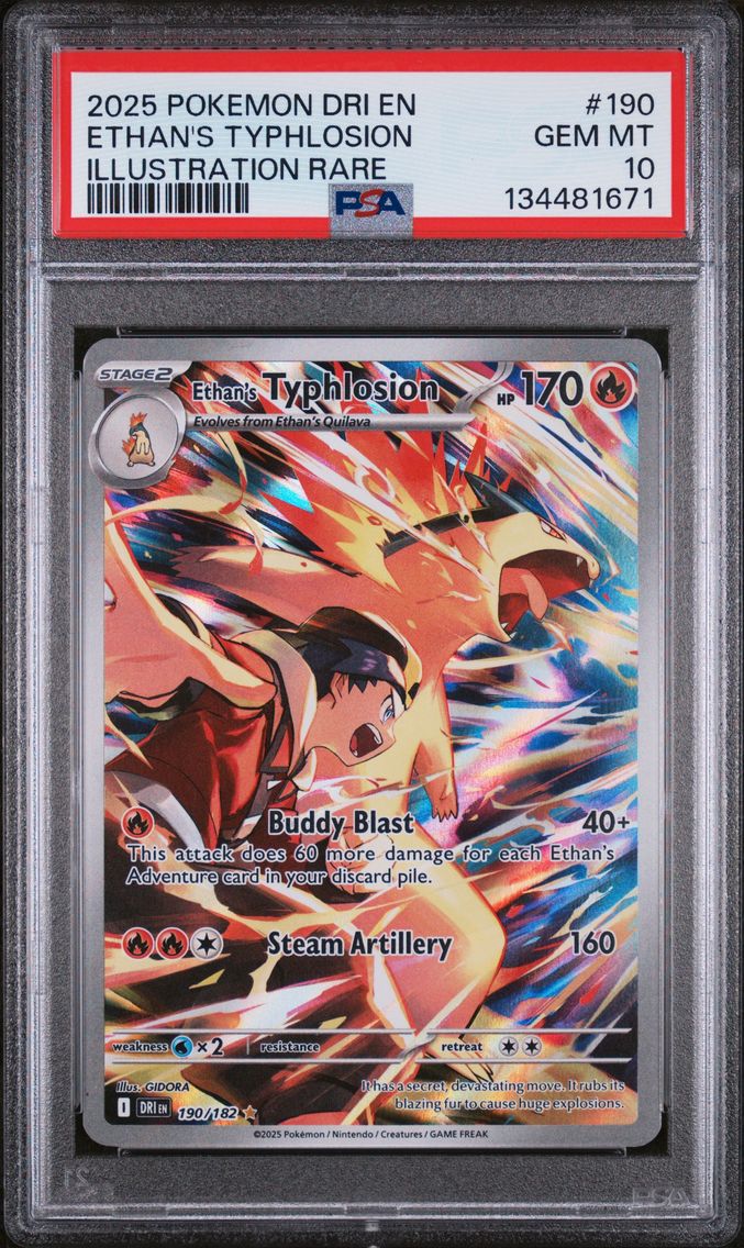 2025 #190 Ethan's Typhlosion PSA 10 Dri EN-Destined Rivals