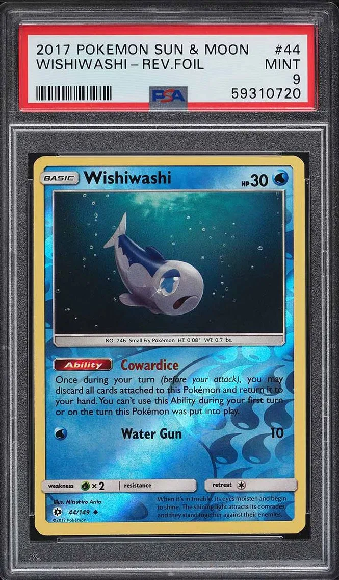 2017 Pokemon Sun & Moon Reverse Holo Wishiwashi #44 PSA 9 MINT