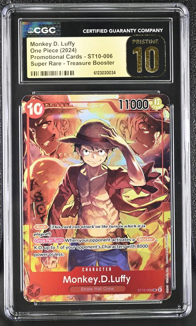 2024 #ST10-006 Monkey D. Luffy SR Treasure Booster CGC 10 Pristine Promotional Cards - English