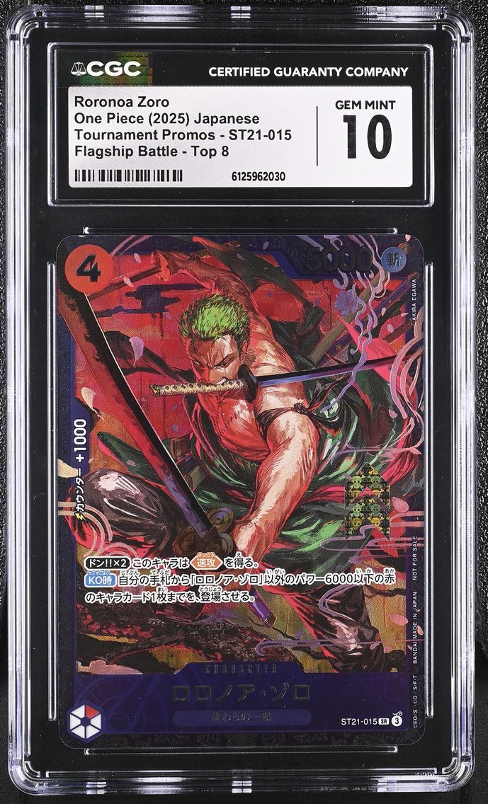 2025 #ST21-015 Roronoa Zoro CGC 10 Tournament Promos - Japanese