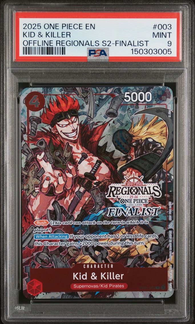 2025 #003 Kid & Killer PSA 9 One Piece Offline Regionals Pack 2025 Season 2