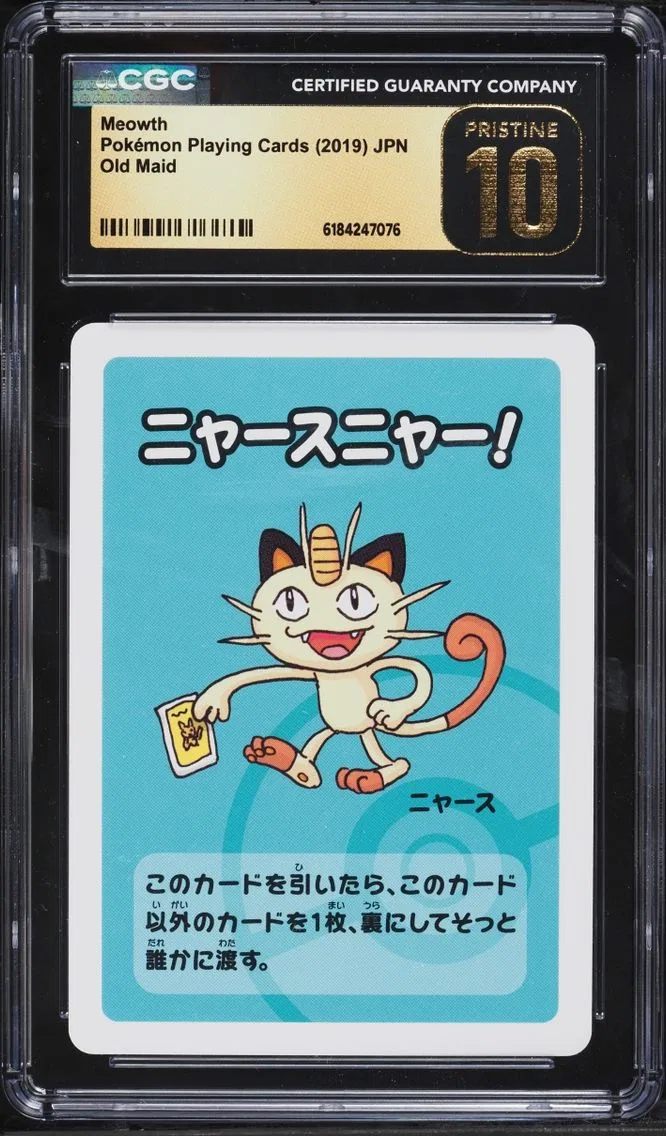 2019 Meowth CGC 10 Pokemon Japanese Playing Cards Old Maid