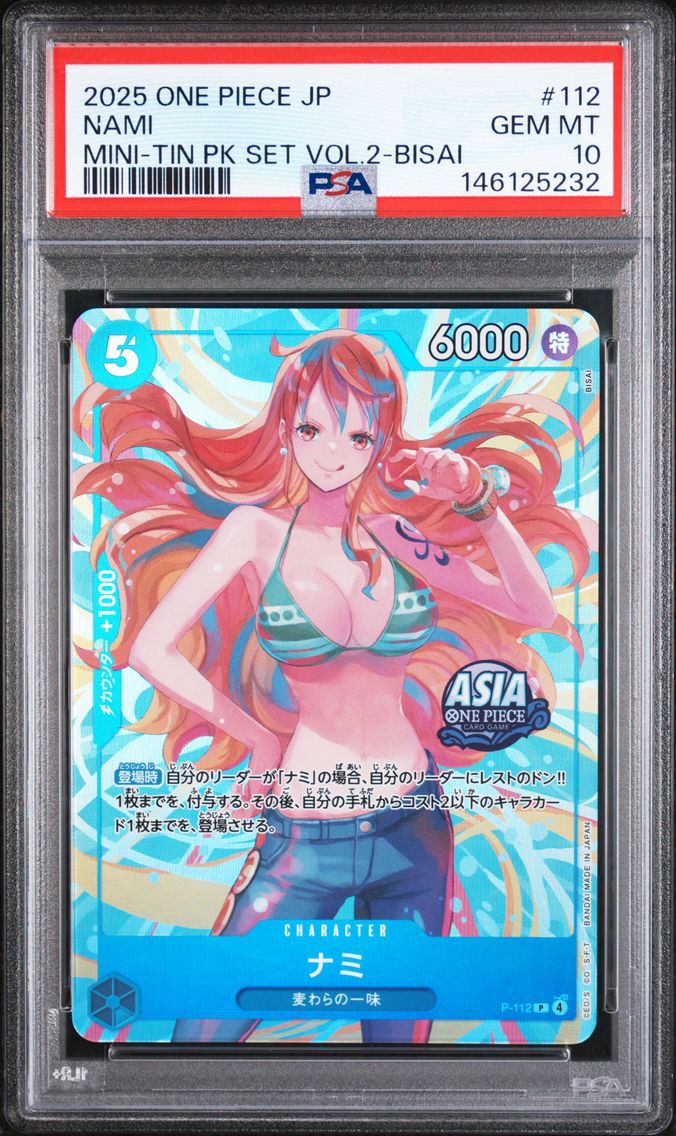 2025 #112 Nami PSA 10 One Piece Japanese Mini-Tin Pack Set Vol.2