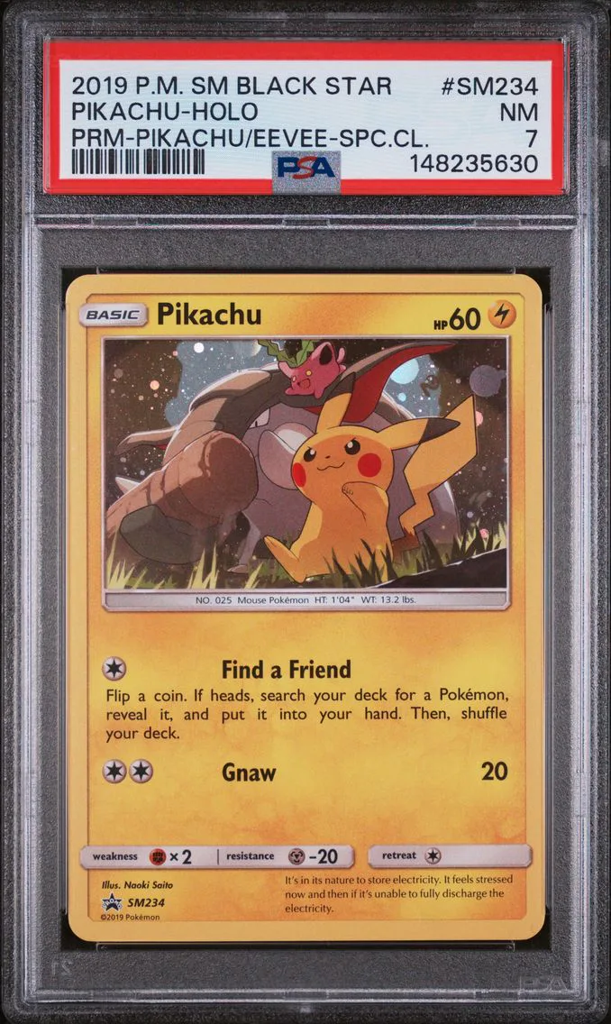 2019 #SM234 Pikachu-Holo PSA 7 SM Black Star Promo