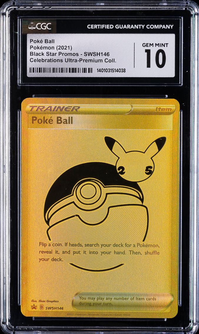 2017 #SWSH146 Pokҩ Ball CGC 10 Black Star Promos - Sword & Shield - English Pokemon