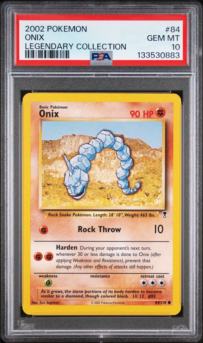 2002 #84 Onix PSA 10 Legendary Collection Pokemon