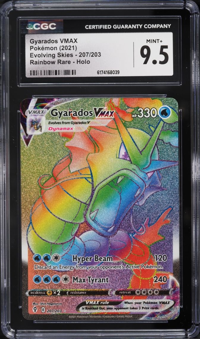 2021 Pokemon Sword & Shield Evolving Skies Rainbow Rare Gyarados VMAX #207 CGC 9.5 MINT+