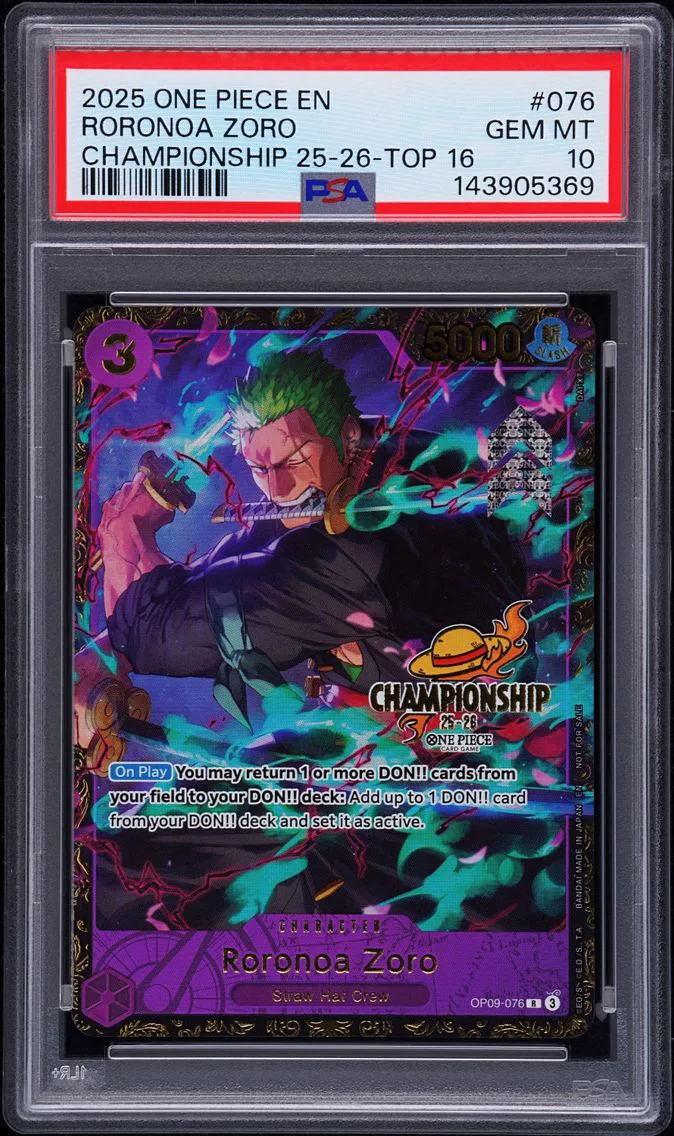 2025 #076 Roronoa Zoro PSA 10 One Piece Promos