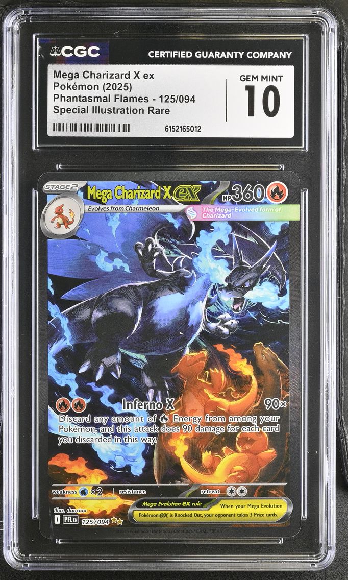2025 #125 Mega Charizard X ex CGC 10 Phantasmal Flames - PFL EN - English