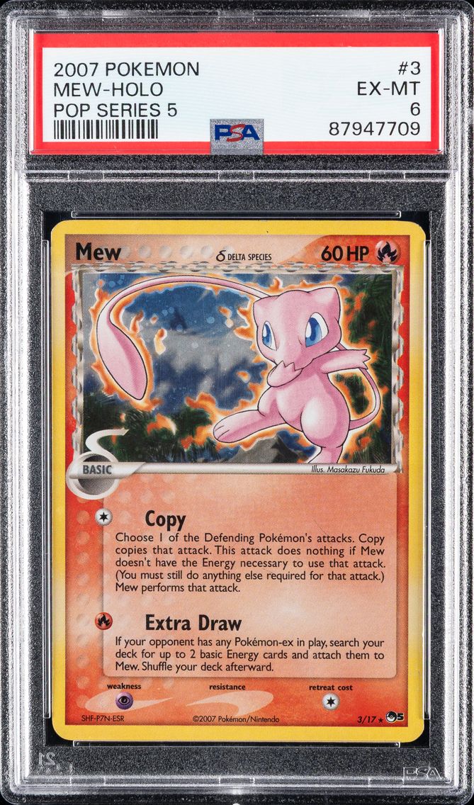 2007 #3 Mew-Holo PSA 6 Pop Series 5 Pokemon