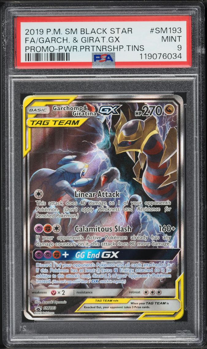 2019 #SM193 Full Art/Garchomp & Giratina GX PSA 9 SM Black Star Promo Pokemon